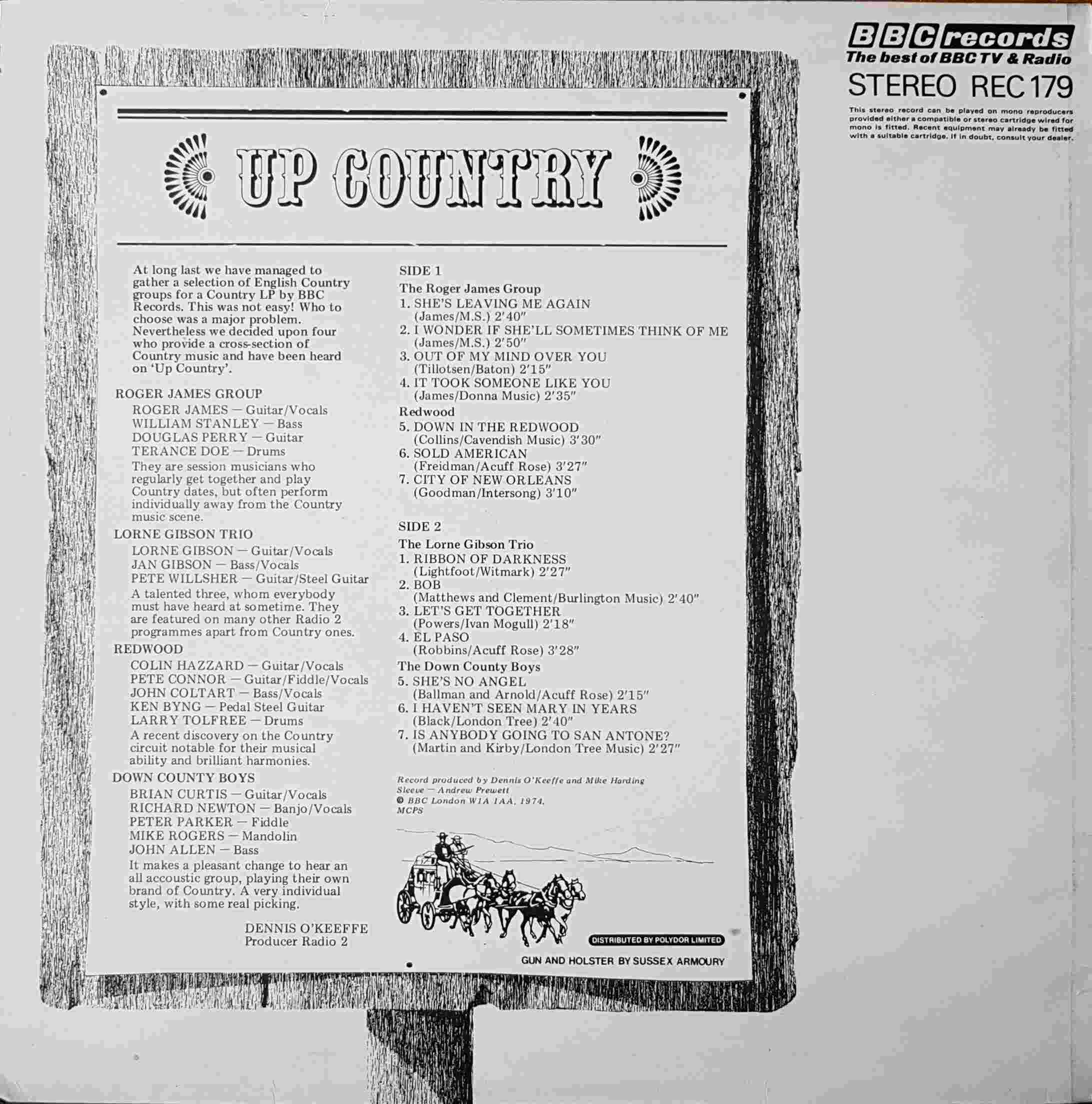 Picture of REC 179 Up country by artist Various from the BBC records and Tapes library